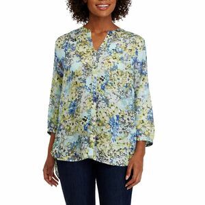 Grace Tunic Printed Blouse 3/4 Sleeve NWT